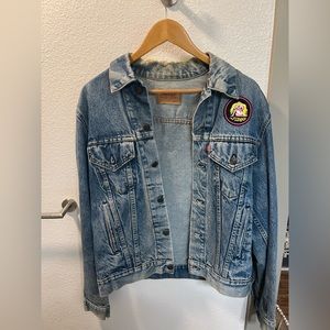Vintage Levi's Trucker Denim Jacket w/ Custom Virgo & Fox Embroidery Patches